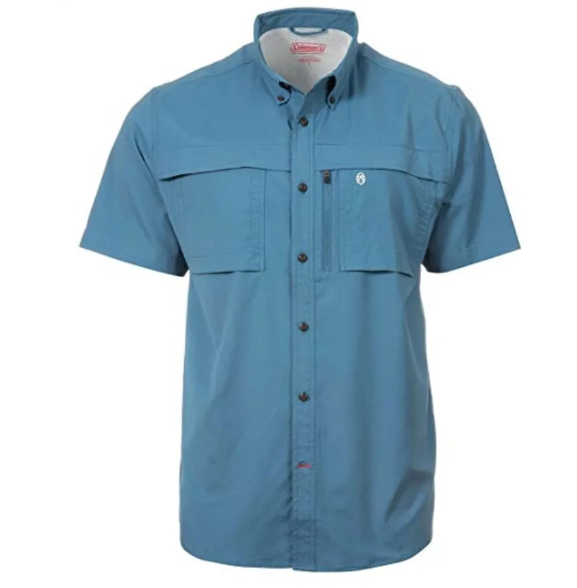 

2019 Col*man Men Fishing Shirt Short Sleeve Fishing Clothing Outdoor UPF30 Quick Dry Fishing Shirts Man Shirt Size M-2XL