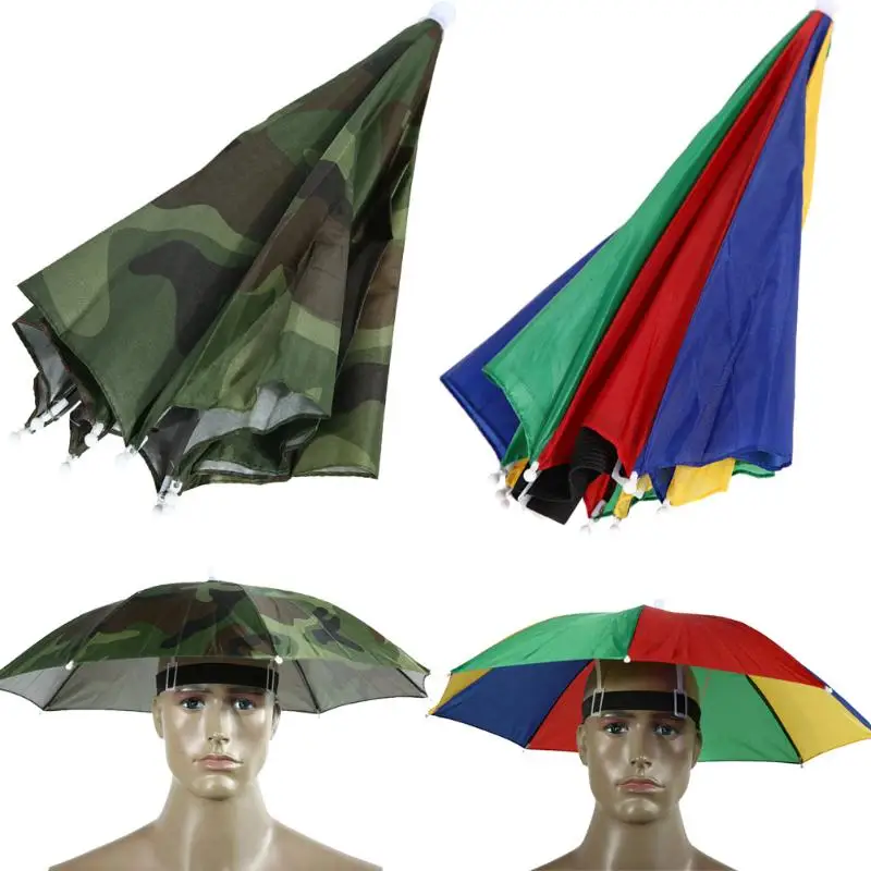

Hands free Umbrella Outdoor Sports Rain Gear Foldable Umbrella Hat Cap Headwear for Fishing Hiking Beach Camping Cap Head Hats