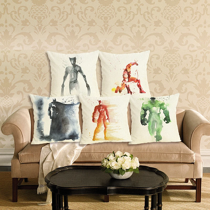 

Home Decoration Super Star Cushion Cover Cotton Linen Pillow Case Throw Wedding Decorative Pillowcase Cushion Case