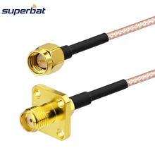 Superbat SMA женский разъем 4 отверстия Панель Крепление к SMA штекер разъем отрезок коаксиального кабеля RG316 30 см Беспроводной Wi-Fi радио