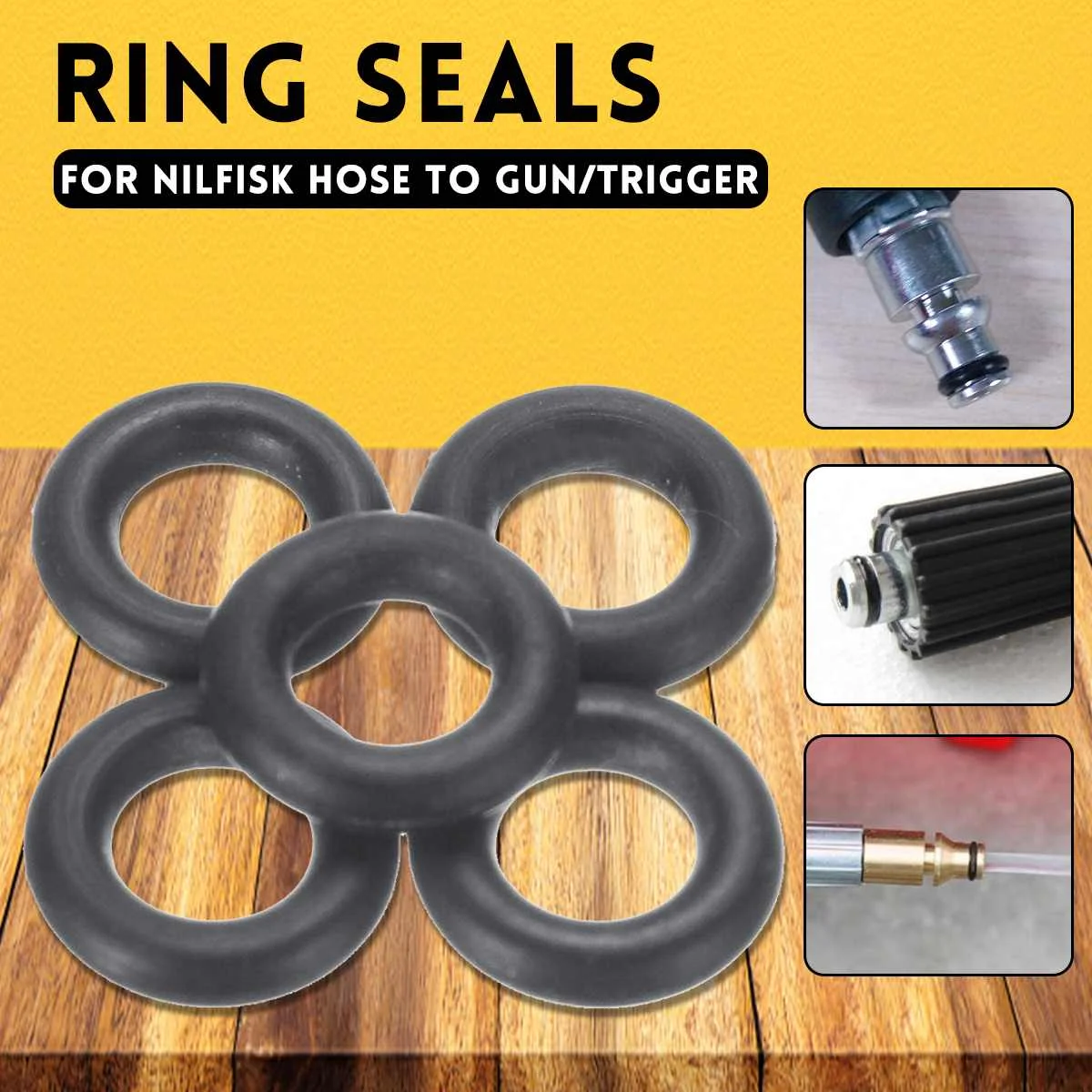 

Newest 5Pcs Pressure Washer Lance Gun/Trigger Hose O Ring Seals Washer Gasket Sealing Durable O-Ring Set Assortment For Nilfisk