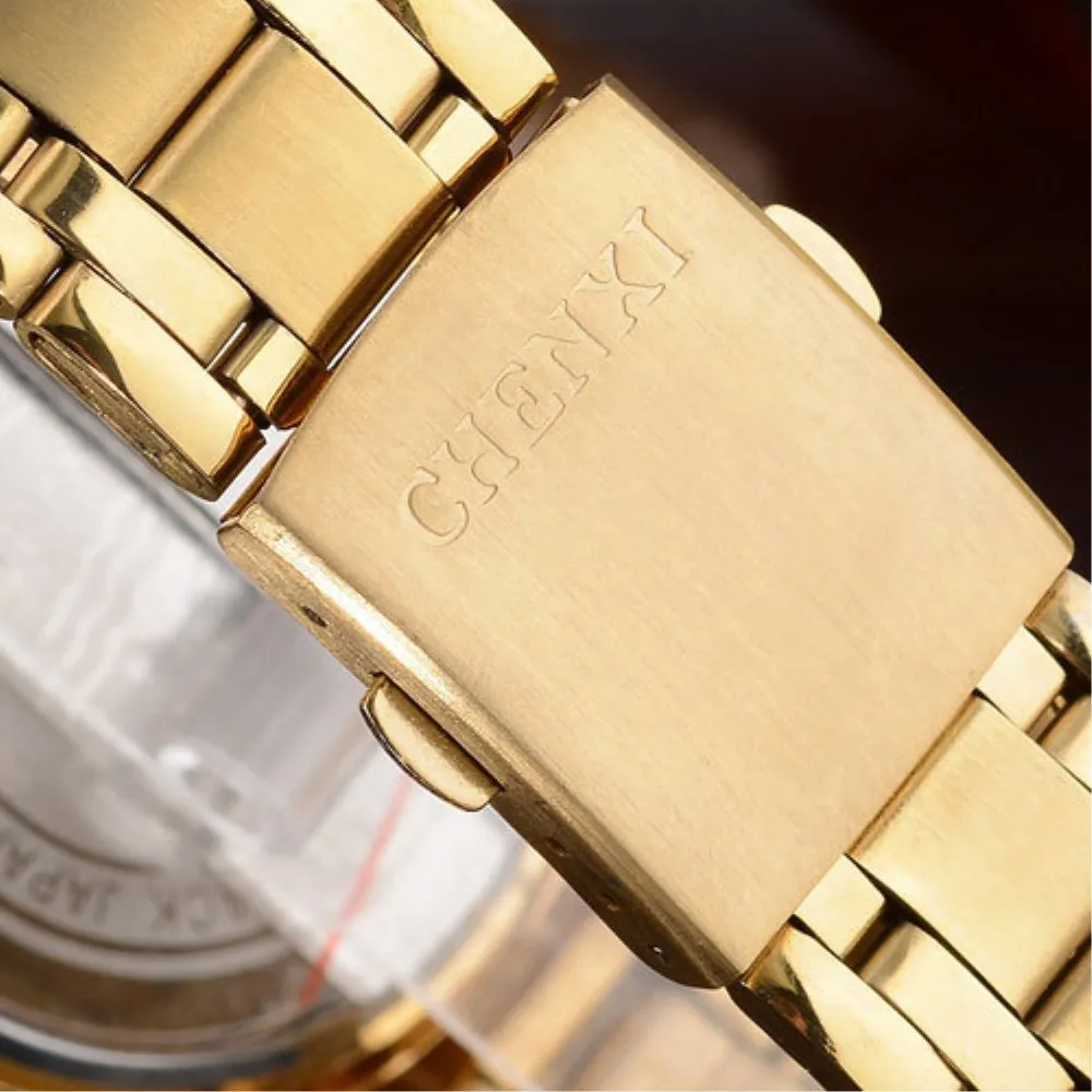 Chenxi женские часы роскошные золотые часы женские кварцевые часы из нержавеющей стали женские часы reloj hombre relogio masculino