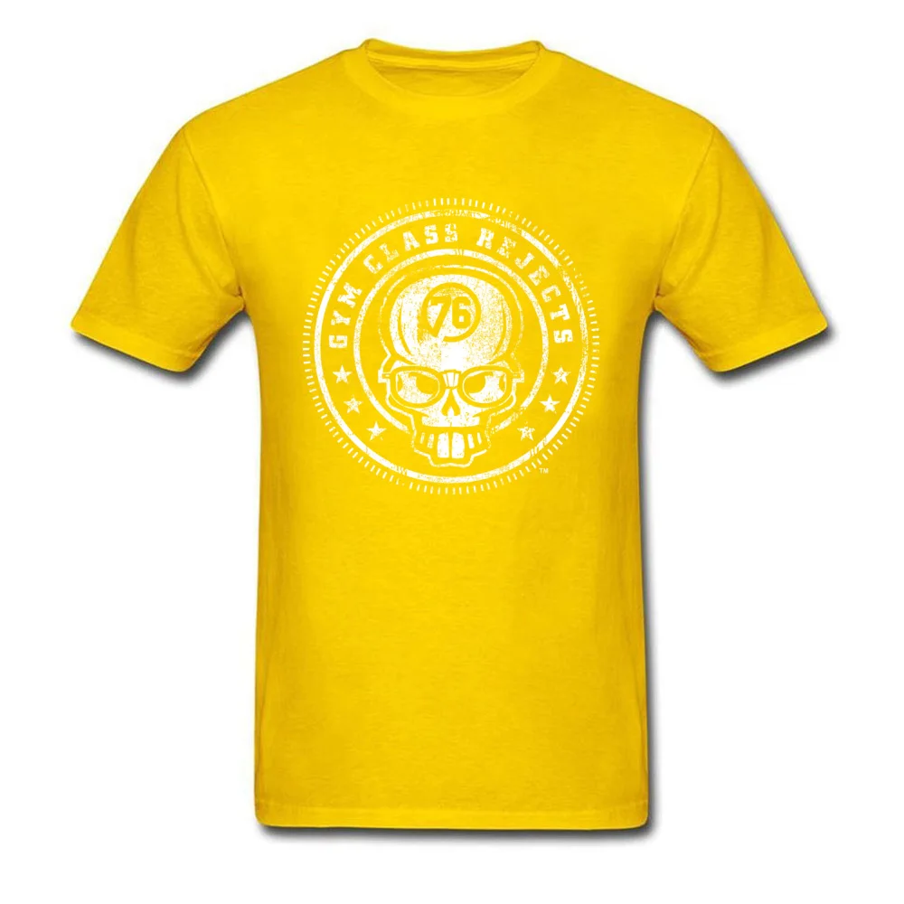 Tees GYM CLASS REJECTS Summer Autumn Cute Funny Short Sleeve Cotton Fabric O Neck Men's Tshirts Funny Tops Tees GYM CLASS REJECTS yellow