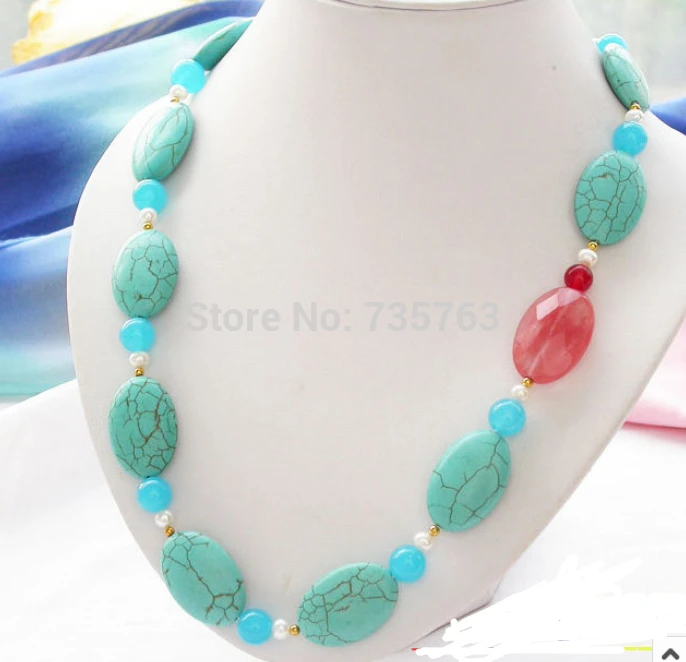 Xiuli 0014557 19.5 &quot30 мм природа бирюзовый голубой нефрит ожерелье кристалла (c0323)|crystal