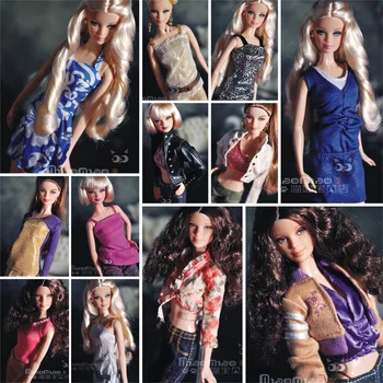 

10 pc New Arrive Dolls Clothing 10 Set Fashionable Dresses For Original Barbie Doll Casual Dress Suits Clothes For Dolls