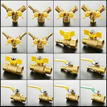 Высокое качество 1/", 3/8", 1/" Двойной наружный шаровой клапан с наружной резьбой, сепарационный латунный шаровой клапан, переключатель клапана, газовые фитинги