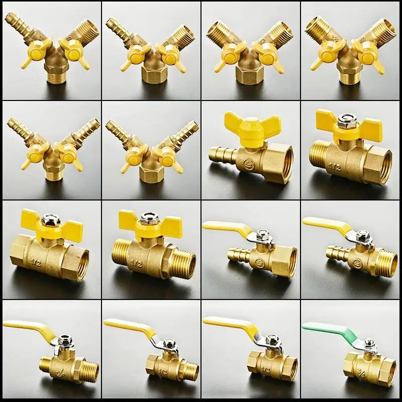 High quality 1/4", 3/8", 1/2" Double male ball valve external thread