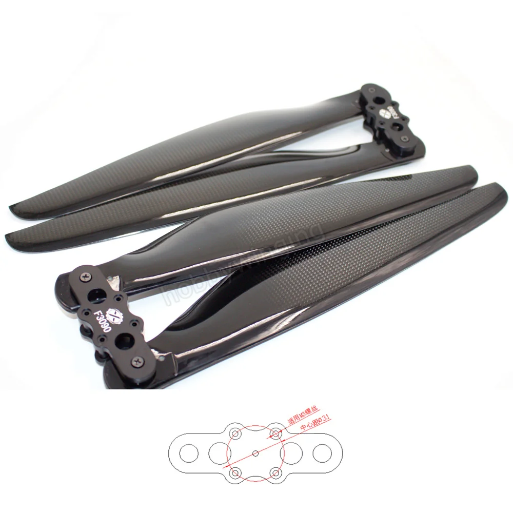 F3090 Carbon Fiber folding Propeller CW CCW 1 Pair for HLY X8318 X8314 X8318S X100 X80