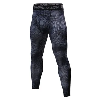 

Men's Serpentine Compression Pants Tights Fitness Trousers Bodybuilding Skinny Leggings Sportswear Man Pant