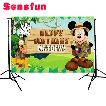 

Jungles Forest Mickey Newborn Backdrops Wooden Photography Background Studio Photo Props 5x3ft
