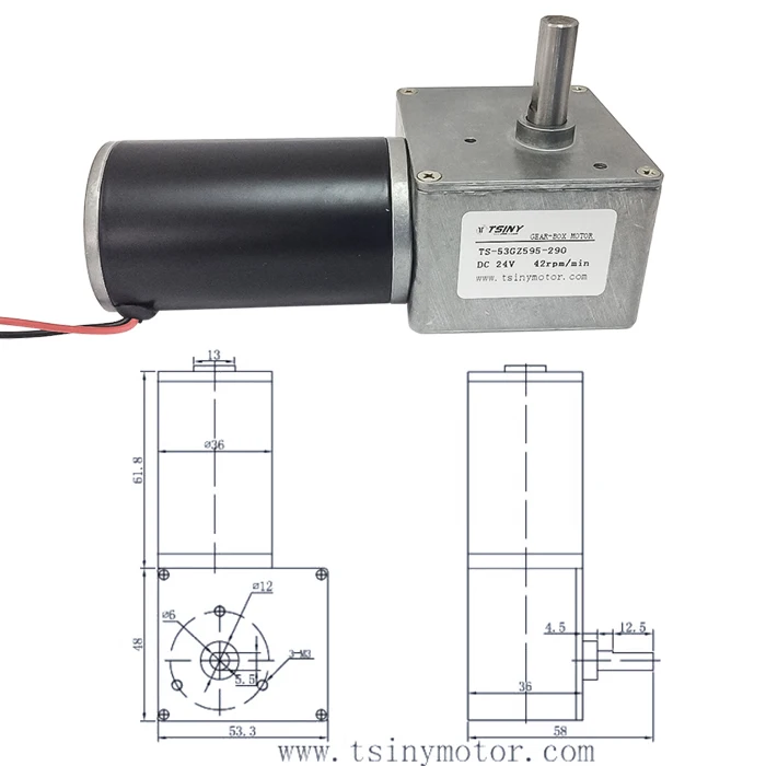 53GZ595 DC Шестерни Мотор 12V 24V 22/42RPM с редуктор с высоким крутящим моментом Шестерни мотор с заглушкой по часовой стрелке против CCW самоблокирующийся Функция