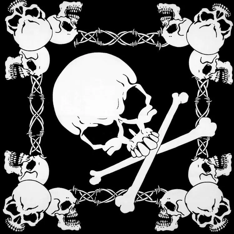 man scarf Fashion Hip Hop 100% Cotton Skull Bandana Square Scarf Kerchief Black Paisley Bicycle Headband Printed For Women/Men/Boys/Girls mens grey scarf