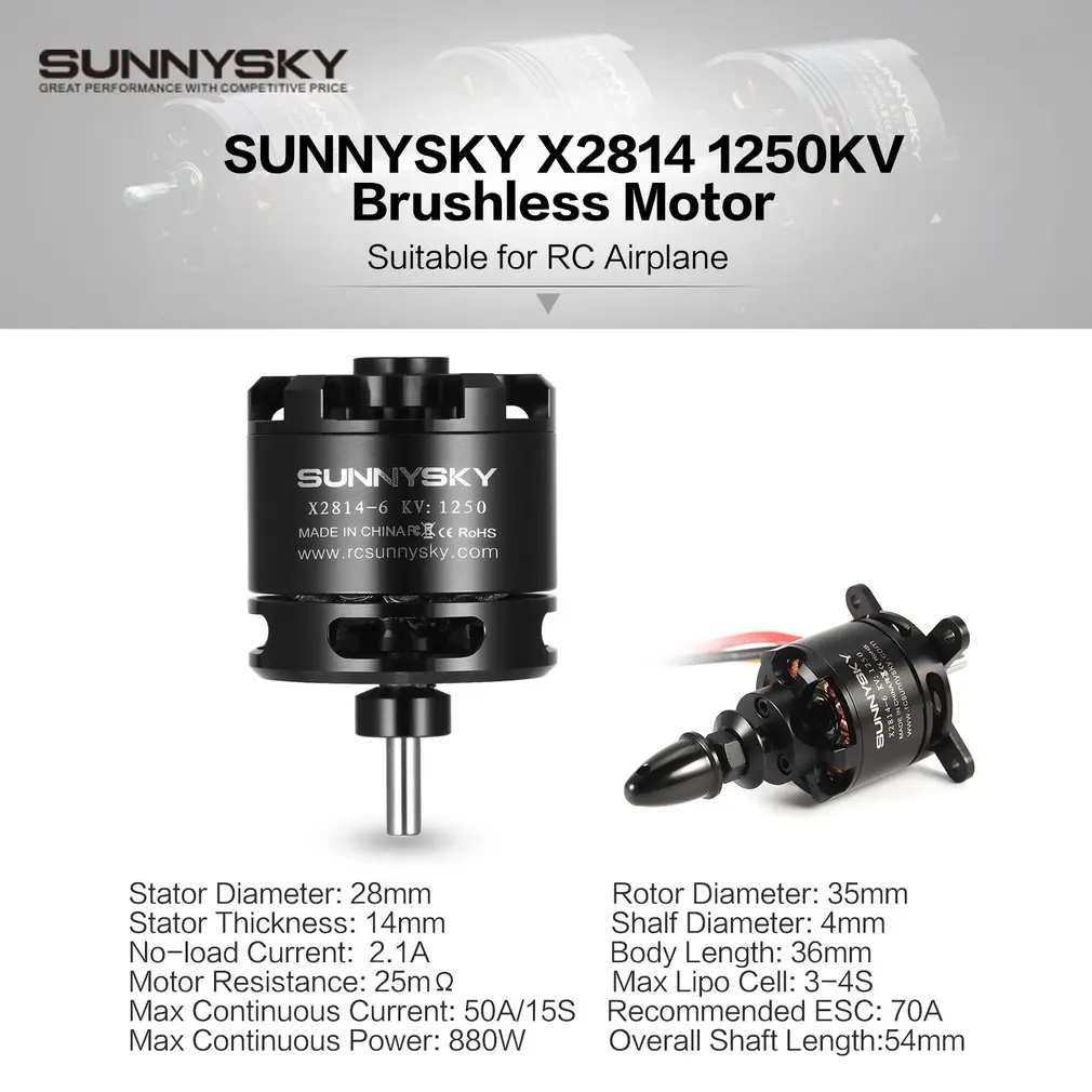Горячее предложение! Распродажа! SUNNYSKY X2814 14 P 1250KV RC мотор 3 4 S бесколлекторный