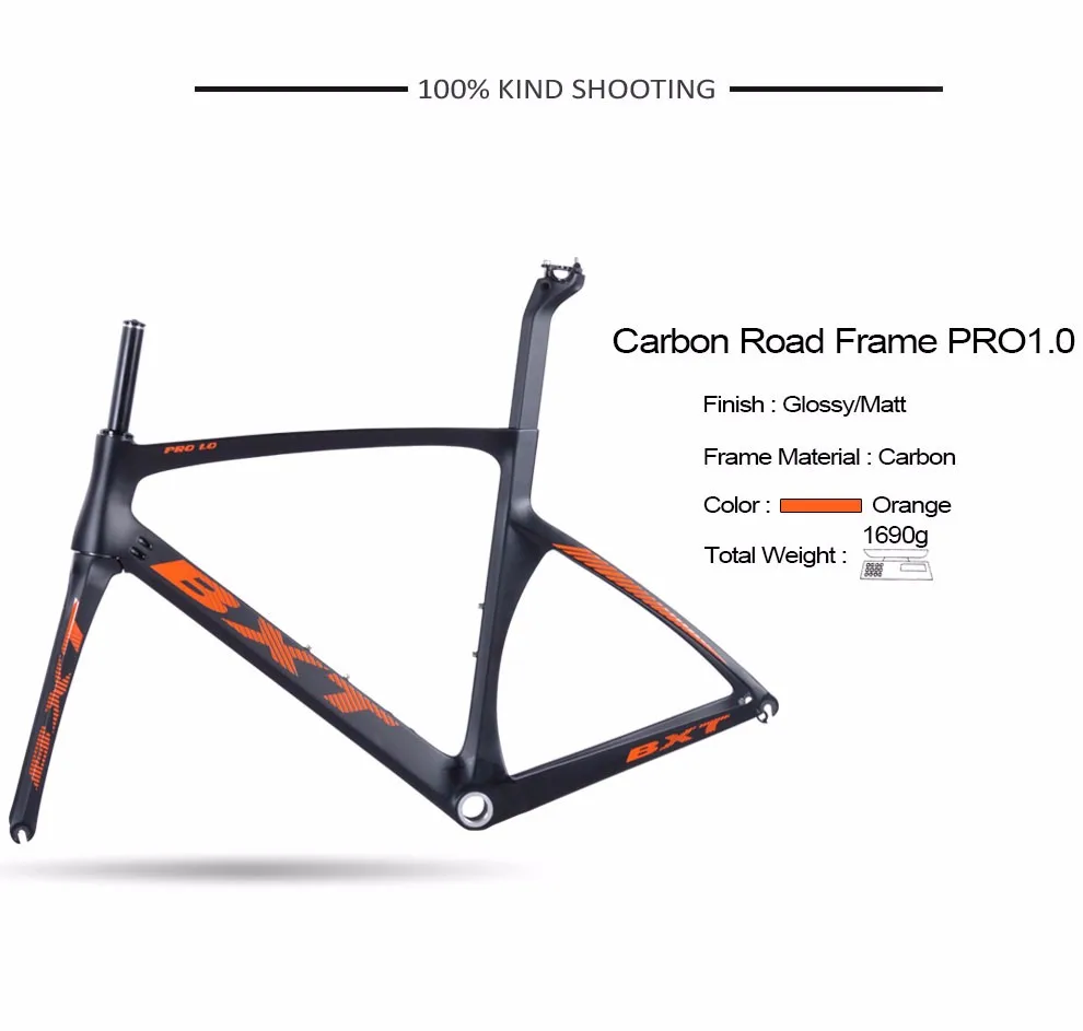 Perfect 2018 TOP NEW T1000 UD full carbon road frame bike racing bicycle frameset BXT logo size 49cm - 56cm taiwan tar bike PRO1.0 5