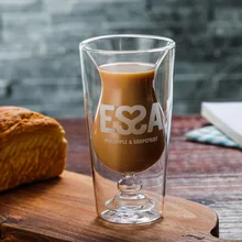 1 шт Двухслойная кофейная стеклянная Толстая термостойкая чайная чашка Европейская чашка для сока чашка для танцевальной вечеринки стакан для виски