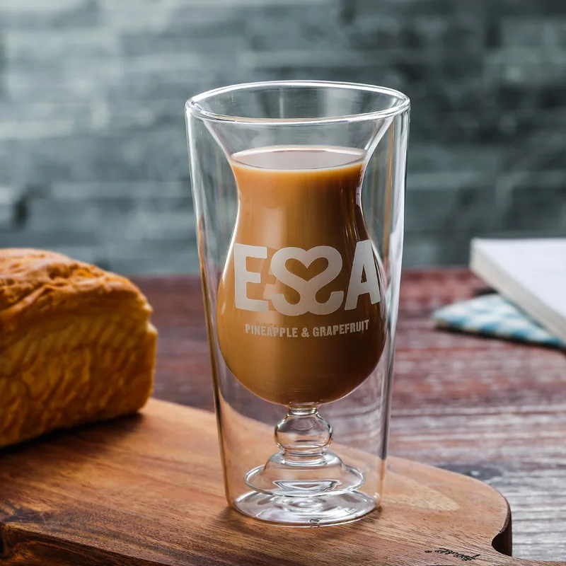 

1 Pcs Double-layer Coffee Glass Thick Glass Heat-resistant Tea Cup European Juice Cup Dance Party Cup whiskey glass