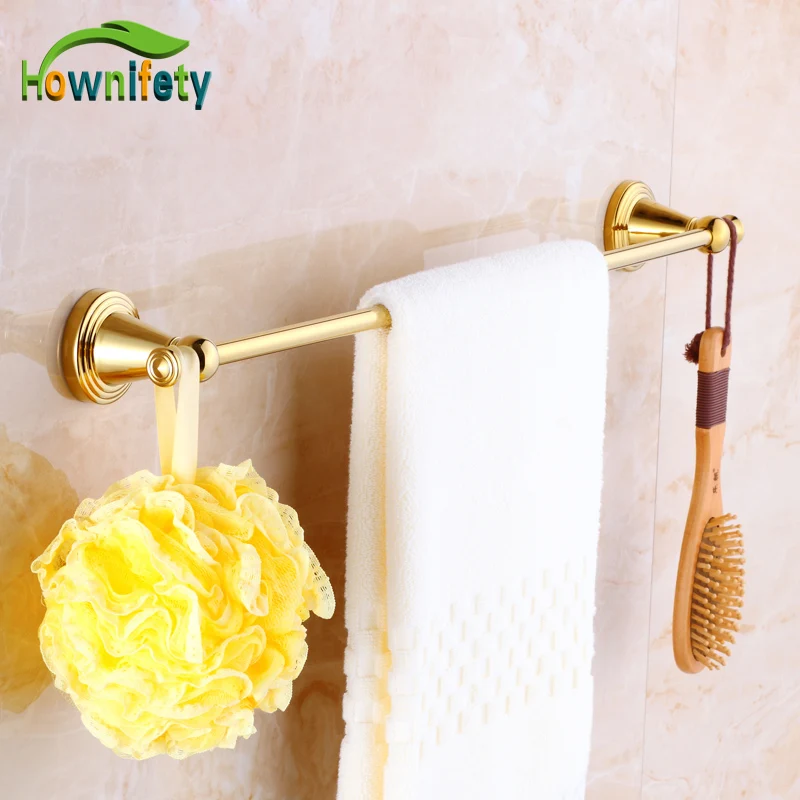 

Luxury Gold Finish Bath Single Towel Bar Wall Mount Towel Hanger Bathroom Accessory