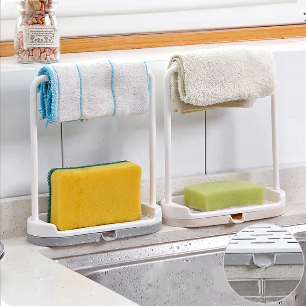

New Design Hanging Bathroom Kitchen Utensil Box Hot Rag Storage rack Compartment Storage Box Practical Adjustable Plastic Case