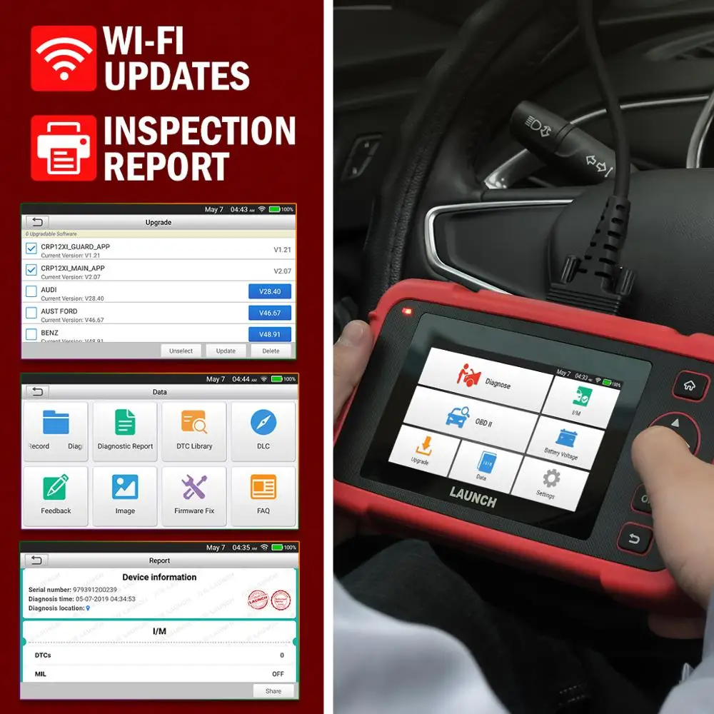 Launch X431 CRP123X OBD2 считыватель кодов Creader 123X Автомобильный сканер ENG ABS SRS Трансмиссия