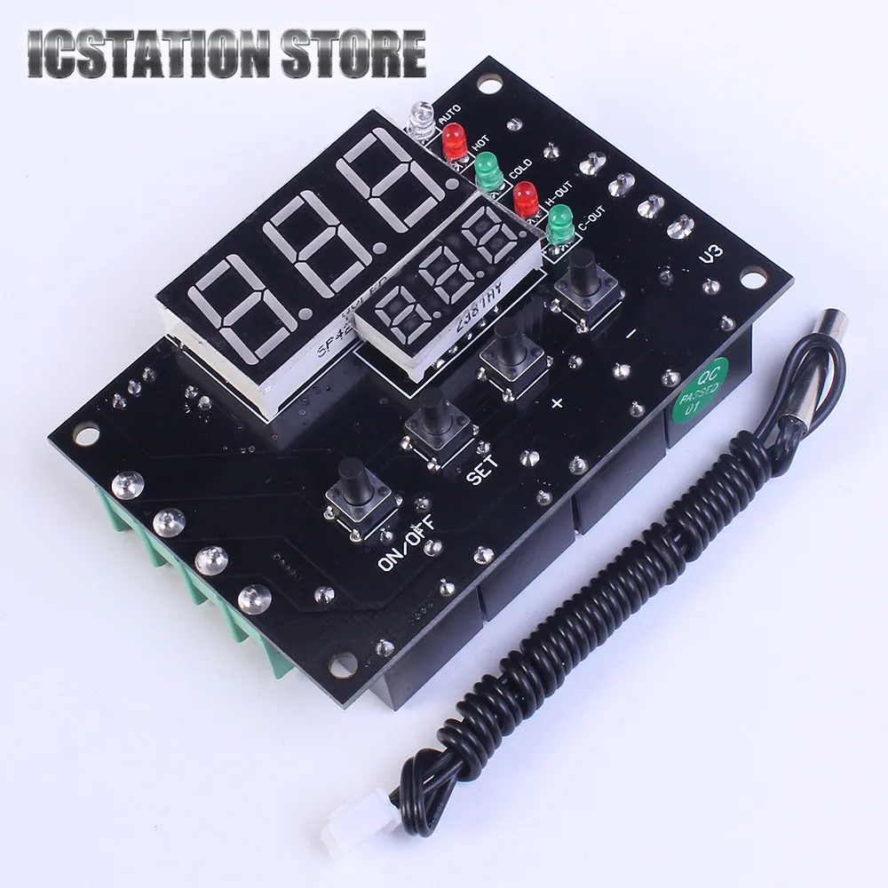 

W1504 DC 12V Heat Cool Temp Thermostat Temperature Controller Switch Red+Yellow Digital Display for TEC Semiconductor Controller