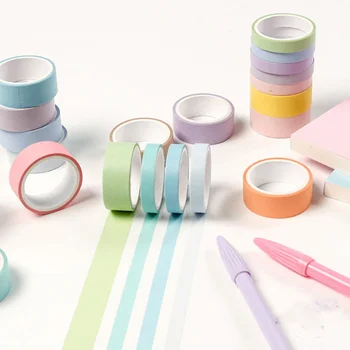 

12 Pcs/lot New 12 color Macaron washi tape set Adhesive decoration tapes masking stickers diary album Stationery School supplies