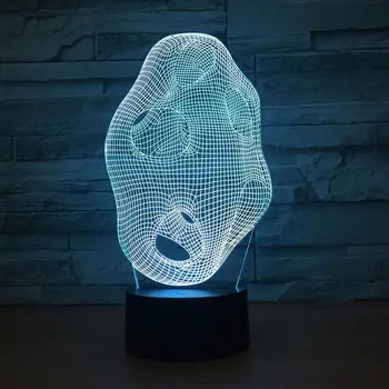 

Abstract 7 Color 3D Table Lamp LED Acrylic Visual Stereo Light Bedside Touch Night Light 1302