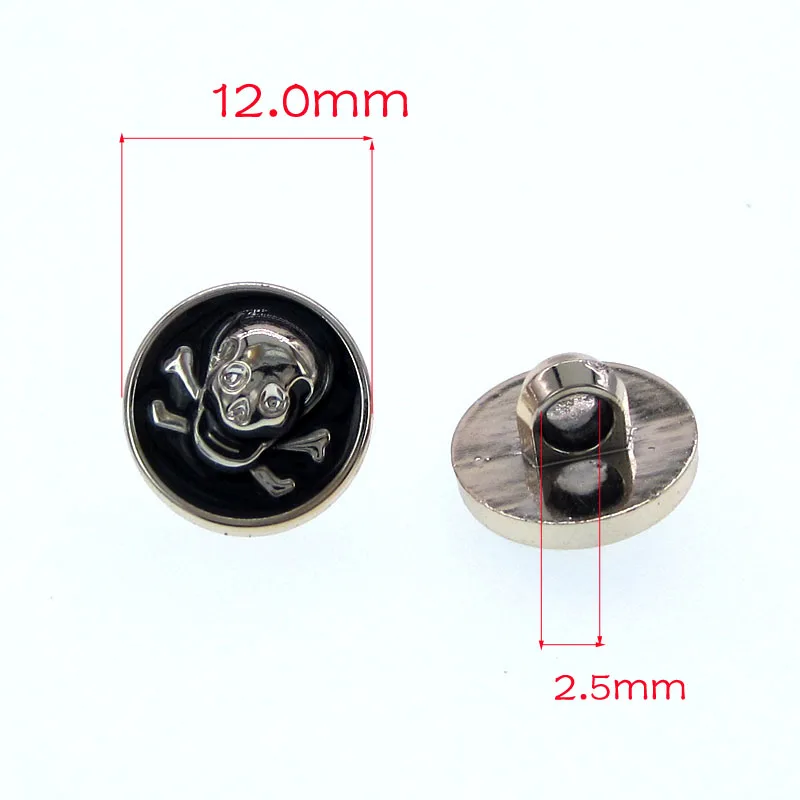 40 шт. 1/" золотисто-черные кнопки с черепом круглые пластиковые кнопки для одежды Аксессуары швейные изделия 12,0 мм диаметр