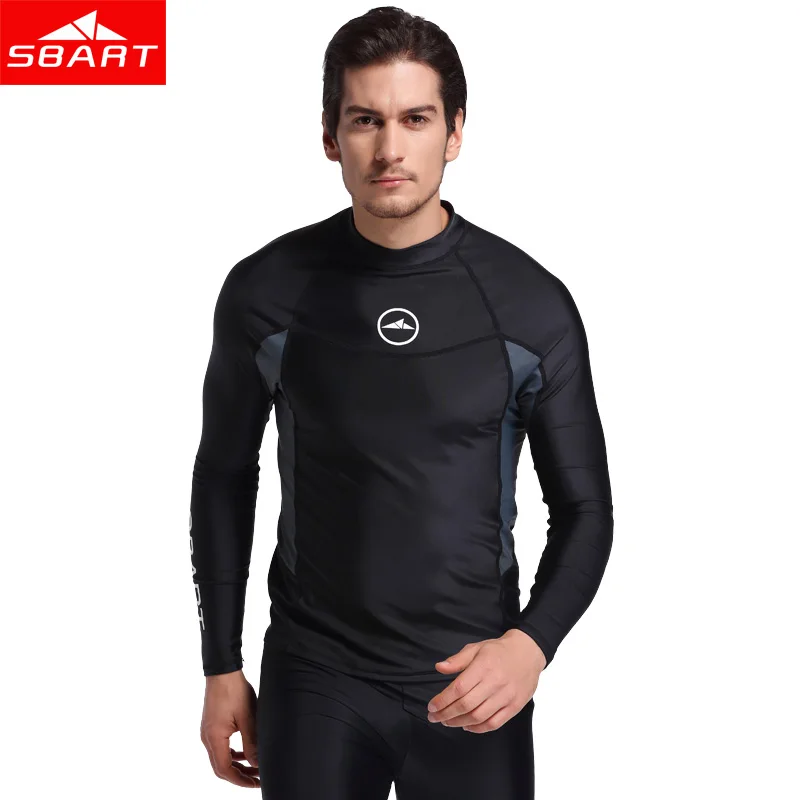 SBART Long Sleeve Men Wetsuit Swimwear Srufing Shirt Lycra Sun Protective Wetsuit Tops Diving