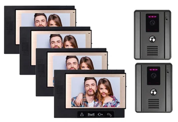 

Luxury Video doorbell 7" video door phone LCD Monitor HD Camera Night Version Video home security intercom system in stock 2V4