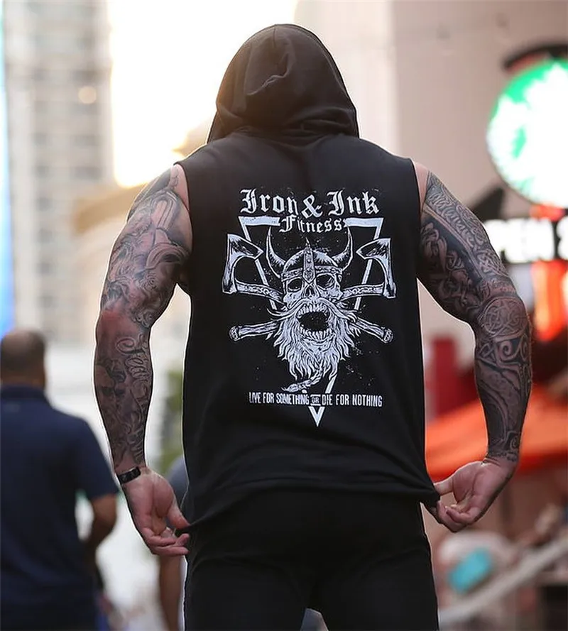 mens hoodies gym sleeveless Sweatshirt  (6)