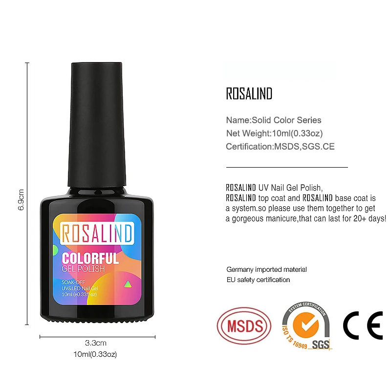 (Elige 10) ROSALIND juego de esmalte de uñas de Gel de 10ML remojo de Color fresco de uñas UV arte manicura kit de (Elige 10) ROSALIND juego de esmalte de uñas de Gel de 10ML remojo de Color fresco de uñas UV arte manicura kit de