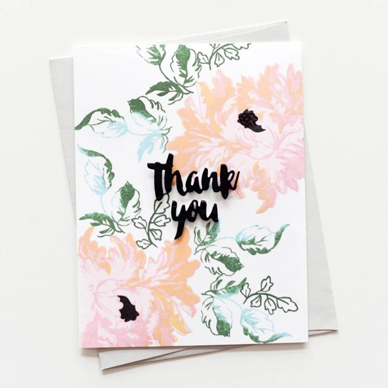 

Thank You Words Flowers pattern Prints Transparent Clear Rubber Stamp/Seal for DIY scrapbooking/photo album Decor card making