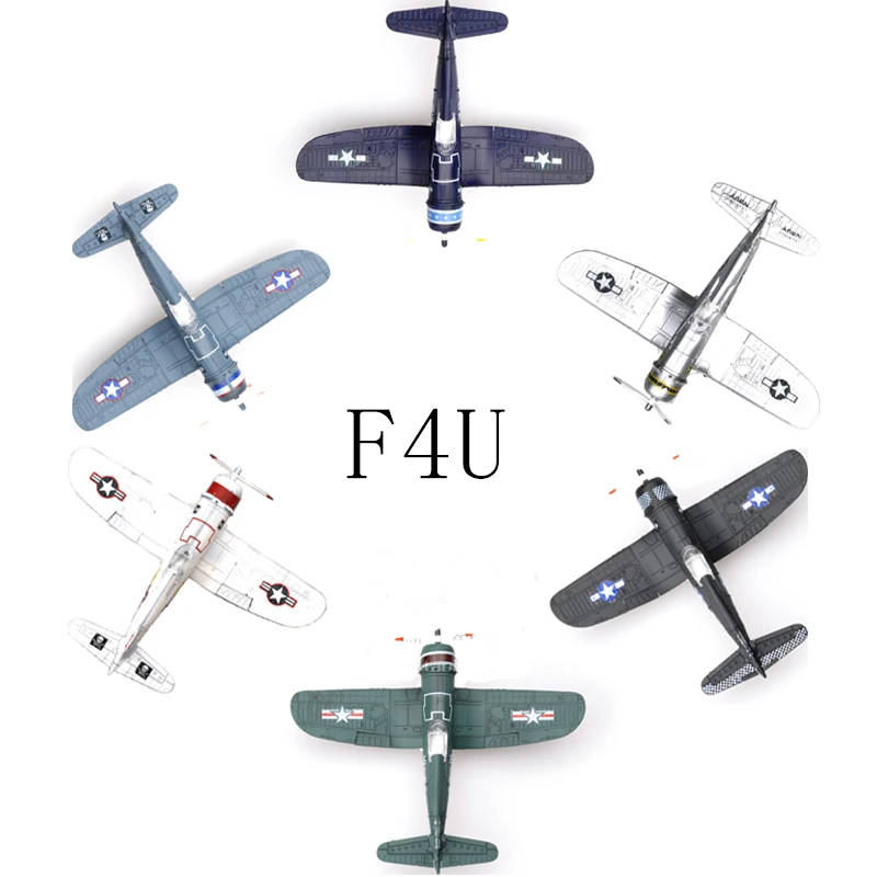 

6PCS Plastic DIY Military US F4U Corsair Fighter Plane Model Building Kits 4D 1/48 WW2 Airplane Bricks Model Toy For Children