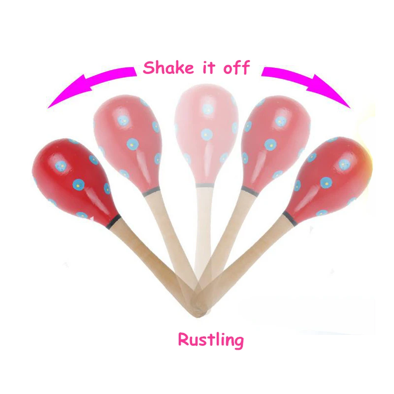 Деревянный Песок Молотки Детские бальные игрушка красочный мультфильм Стиль ручка колокол погремушка ударный инструмент для детей