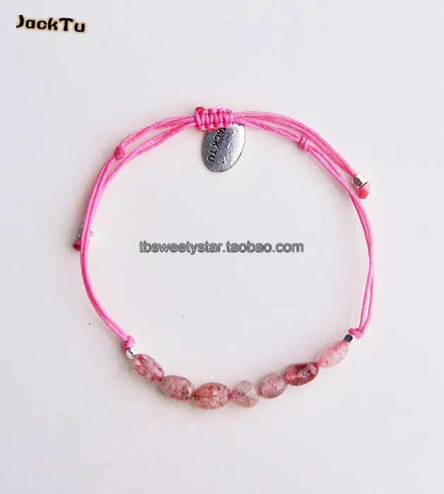 

cute natural beads Strawberry quartz beads friendship bracelet
