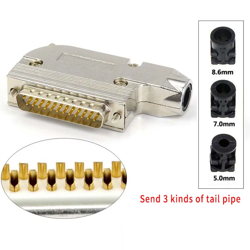 DB25 2 ряда 25 Pin Vga Мужской Женский Разъем металлический последовательный разъем "сделай сам"