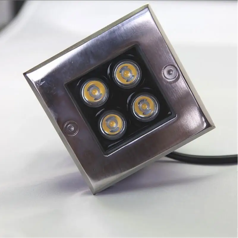 Подземный свет квадратный 4*2 Вт 8 Высокая мощность LED красный зеленый синий