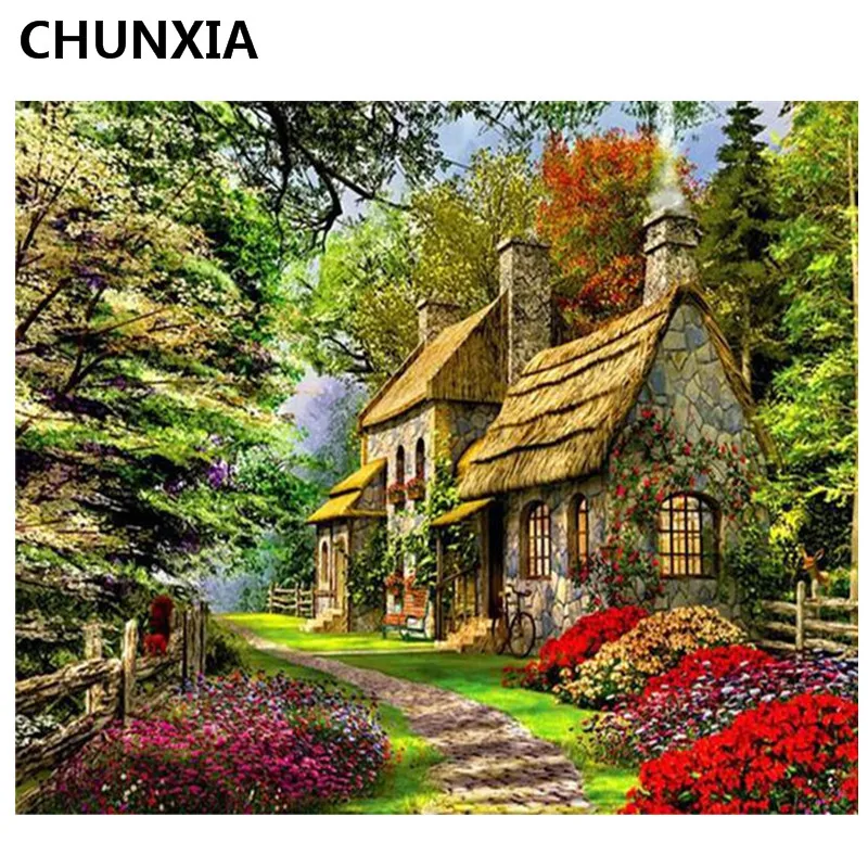 CHUNXIA Painting By Numbers DIY Framed Oil Paint Pictures Wall Art Home