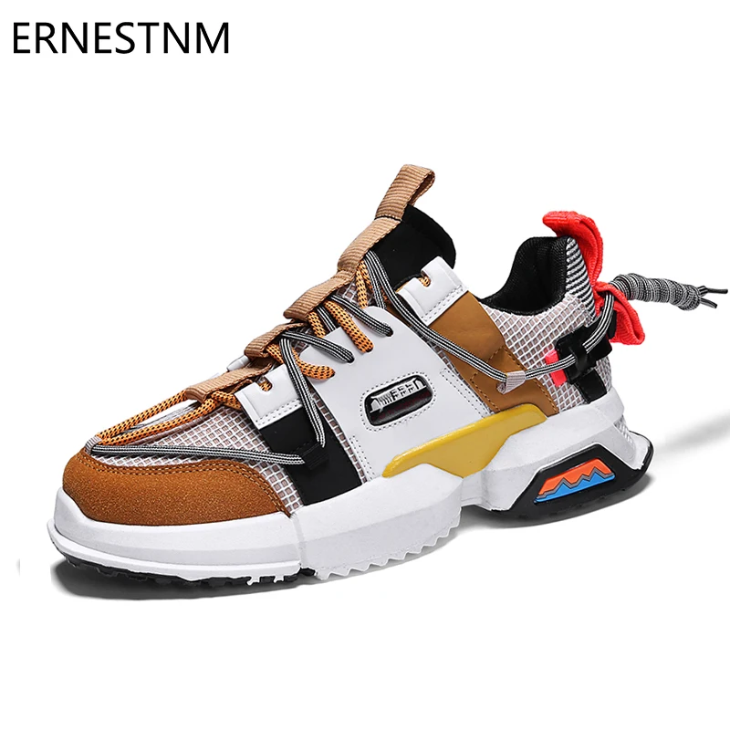 

ERNESTNM 2019 Sneakers Women Trendy Chunky Dad Shoe Laces Platform Shoes New Checkered Men Shoes Plus Size 11 Sapato Feminino