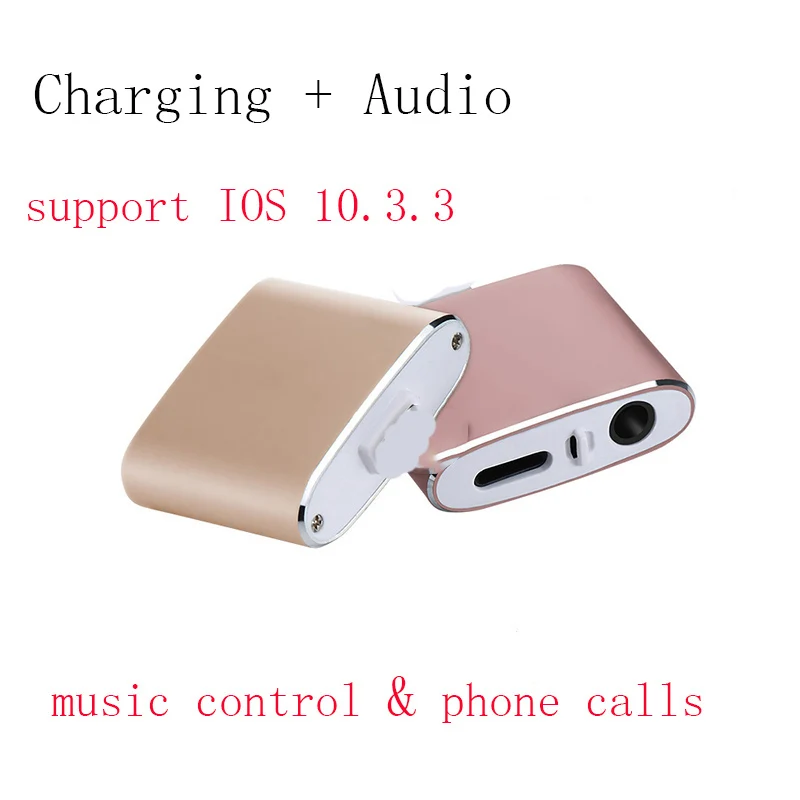 Goedkoop Voor iphone 8 adapter opladen en 3.5mm koptelefoon Aux Jack Bluetooth Call + Audio + Lading splitter voor iphone 7 plus IOS 11