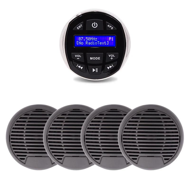 

Marine Waterproof Stereo Bluetooth Audio Radio Receiver FM AM DAB+ MP3 Player +3inch Motorcycle Speakers For ATV UTV Yacht Boat