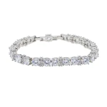 Сверкающий Круглый циркониевый Теннисный браслет с подвеской icedout AAA+ камень для мужчин хип-хоп модный браслет для рук женские свадебные ювелирные изделия