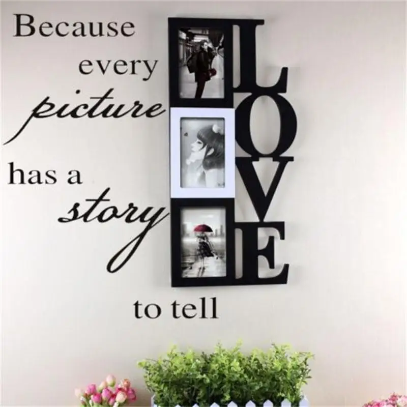 

Because Every Picture has a story to tell vinyl wall stickers home decor wall decal photo frame decor living room bedroom poster