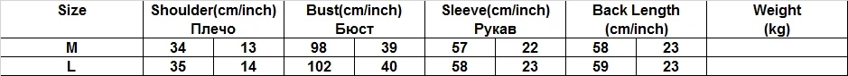 Size chart
