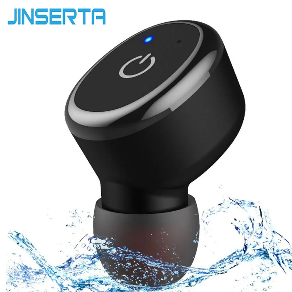 

JINSERTA Mini Bluetooth Earphone Wireless Earbuds IPX8 Waterproof Touch Sports Bluetooth Earpiece with Mic for iPhone Xiaomi