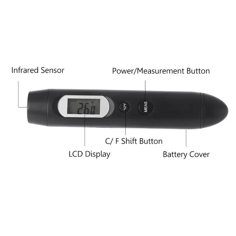DT801 Мини Инфракрасный термометр ручка Тип Бесконтактный ИК измеритель температуры бытовой пищевой термометр DEC06