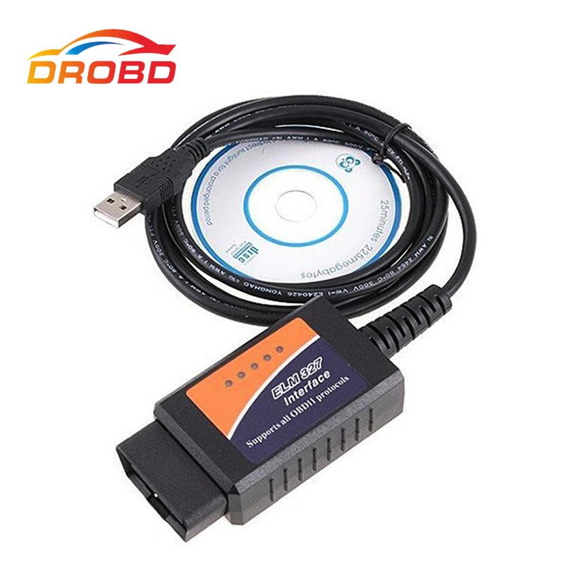 OBD/OBDII сканер ELM327 USB FTDI FT232RL чип ELM 327 автомобиля диагностический Интерфейс сканирования поддерживает все OBD 2 протоколы инструмент для