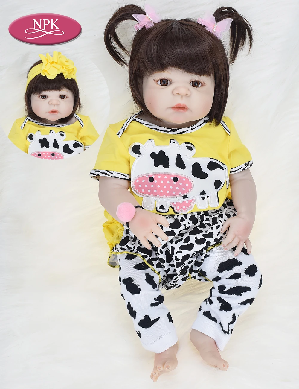NPK 57CM Full Body Silicone Lifelike Real Girl Reborn Baby Doll Toys Lifelike Babies Princess Bathe Toy Doll Bebe Reborn Bonecas (14)