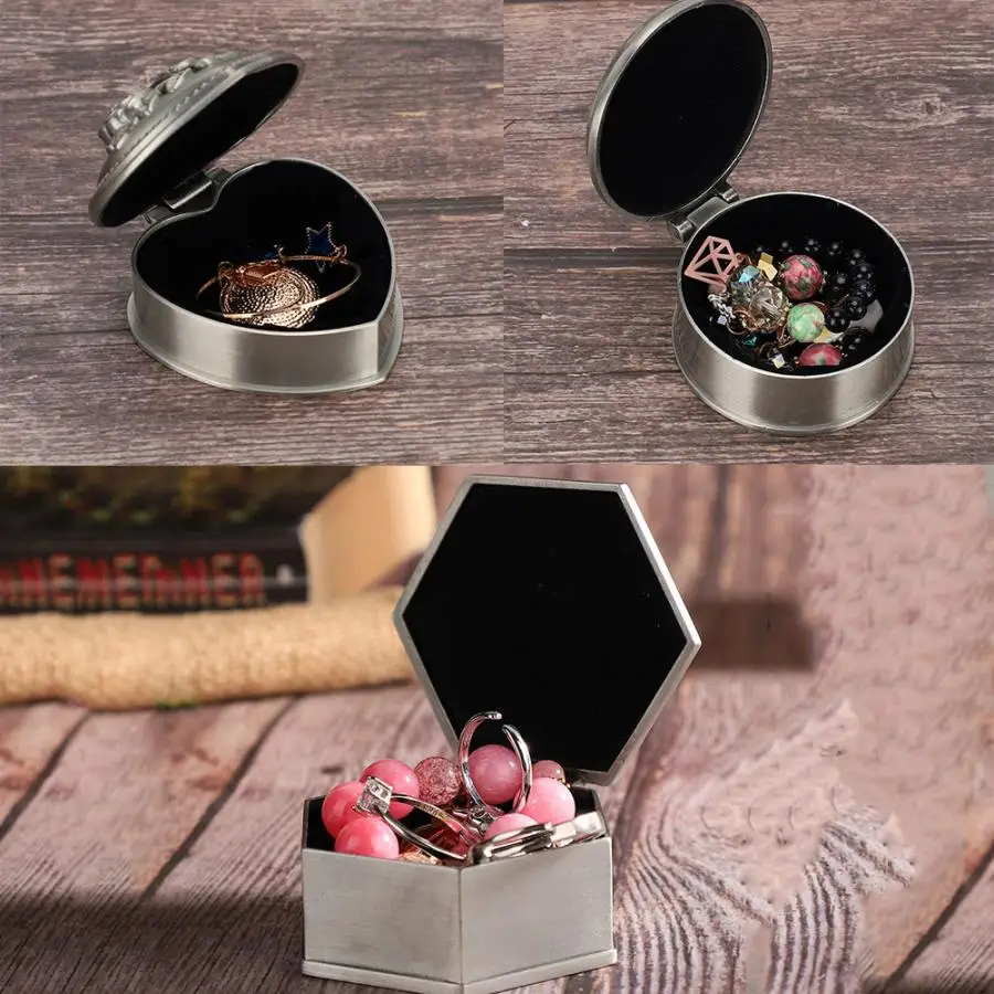 Винтажный стиль оловянный цвет Антикоррозийная мини коробка для колец коробка для свадьбы Подарки Часы Дисплей для хранения часов