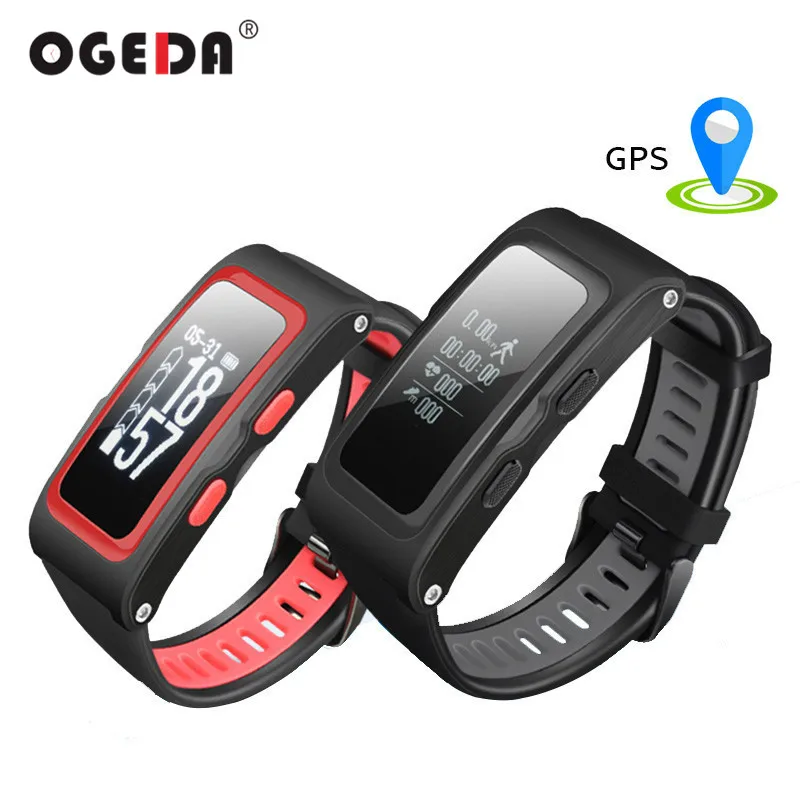 

OGEDA Smart Watch Men Support Independent GPS Track Record Temperature Altitude Heart Rate Smart Clock Fitness Tracker Bracelet